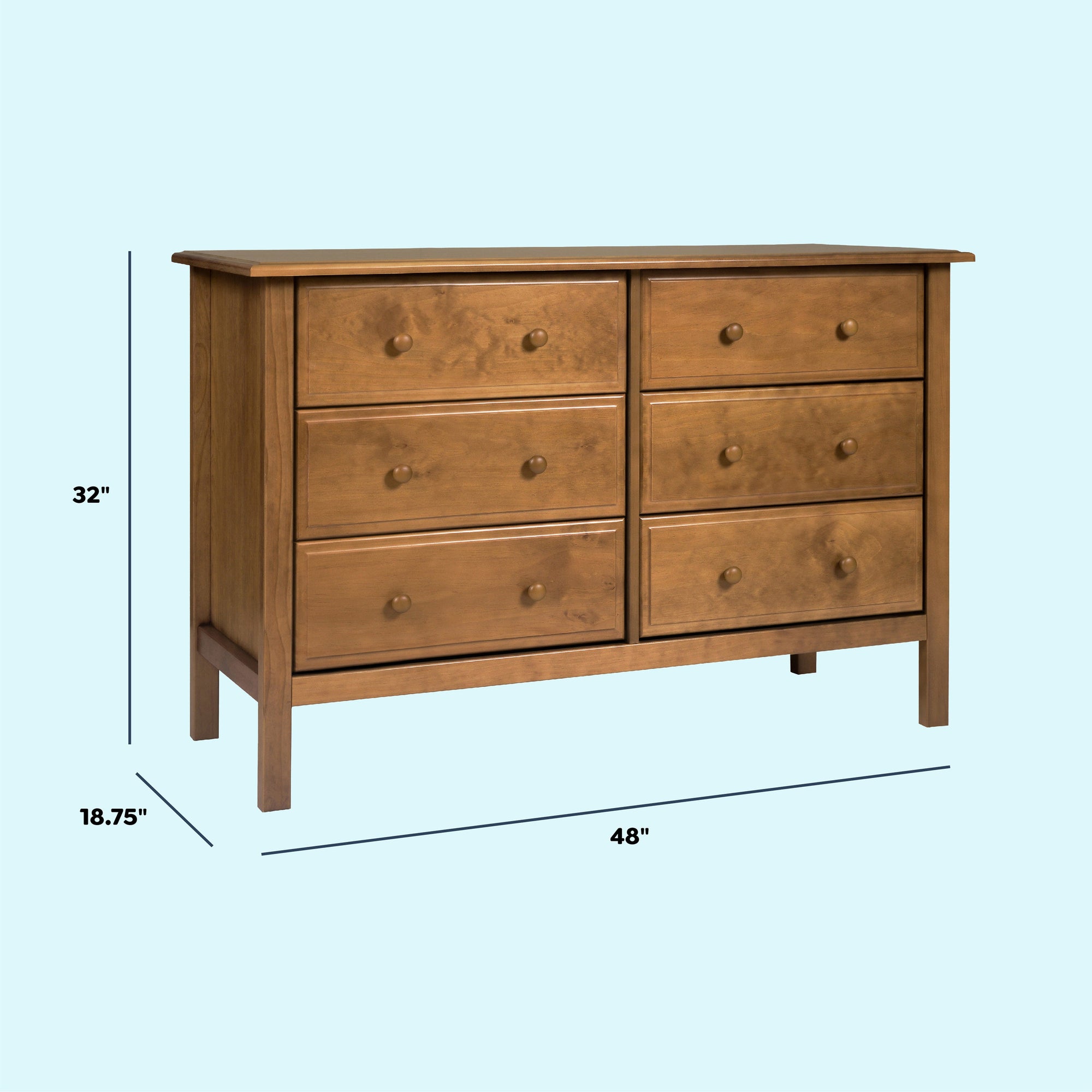 M5966CT,DaVinci,Jayden 6-Drawer Double Wide Dresser In Chestnut
