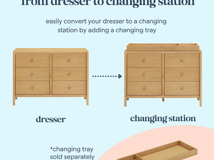 M25126HY,DaVinci,Birdie 6-Drawer Dresser in Honey