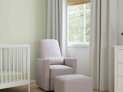 M11687GCM,DaVinci,Olive Glider and Ottoman in Grey Finish w/Cream Piping