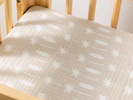 T27034,Babyletto,Beach Bum Muslin All-Stages Bassinet Sheet in GOTS Certified Organic Cotton