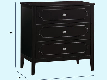 M11423E,DaVinci,Chloe Regency 3-Drawer Dresser in Ebony