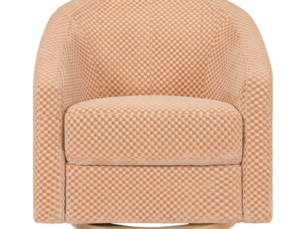 M5887CVCL,Babyletto,Madison Swivel Glider in Canyon Velvet Checker w/ Light Wood Base