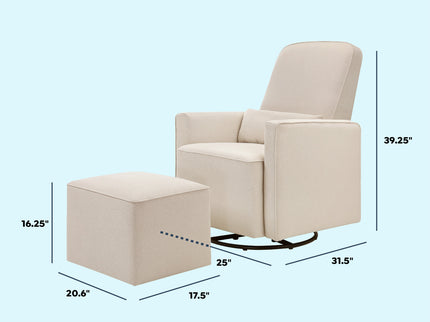 M11687CM,DaVinci,Olive Glider and Ottoman in Cream Finish w/Cream Piping