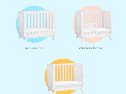 M22598W,DaVinci,Otto 3-in-1 Convertible Mini Crib with 4 Mattress in White
