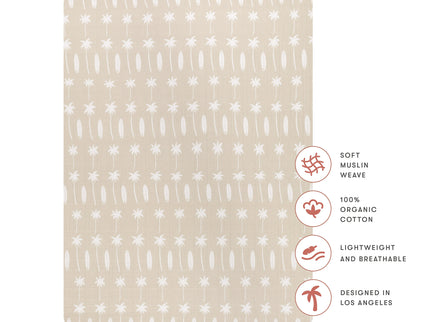 T27033,Babyletto,Beach Bum Muslin All-Stages Midi Crib Sheet in GOTS Certified Organic Cotton