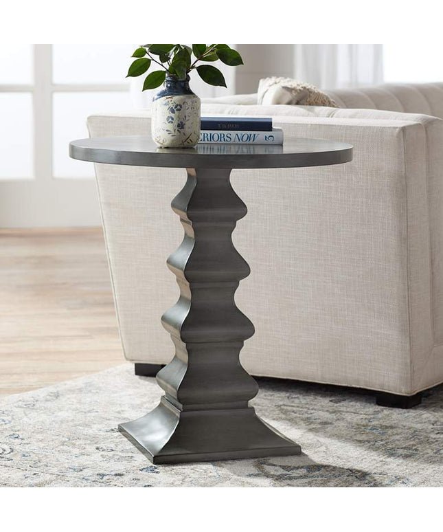 Ludlow 28" High Gray Slate Accent Table