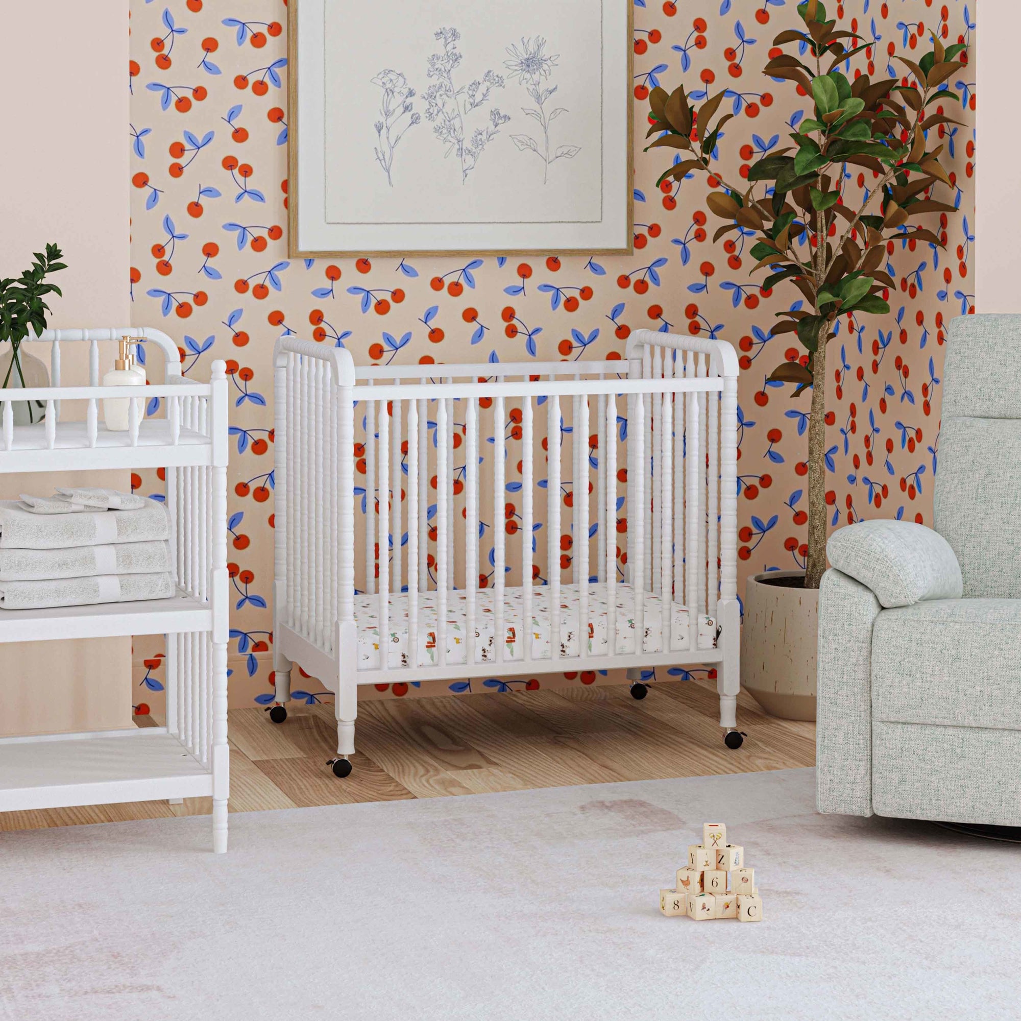 M7398W,DaVinci,Jenny Lind 3-in-1 Convertible Mini Crib in White