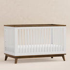 M5801WNL,Babyletto,Scoot 3-in-1 Convertible Crib w/ToddlerBed Conversion Kit in White/NaturalWalnut