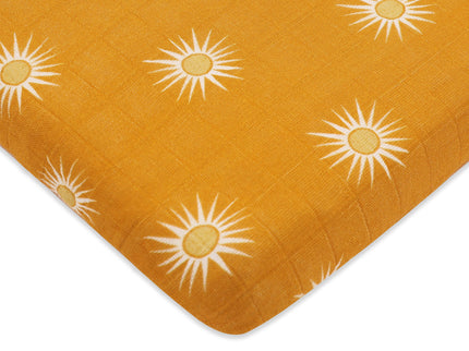 T26933,Babyletto,Golden Hour Muslin All-Stages Midi Crib Sheet in GOTS Certified Organic Cotton