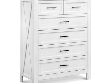 B14525LW,Monogram by Namesake,Emory Farmhouse 6-Drawer Chest in Linen White