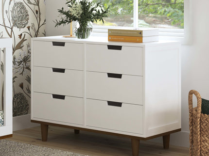 W4926WL,DaVinci,Marley 6-Drawer Double Dresser in White/Walnut