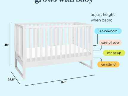 M25001W,DaVinci,Hunter 3-in-1 Convertible Crib in White