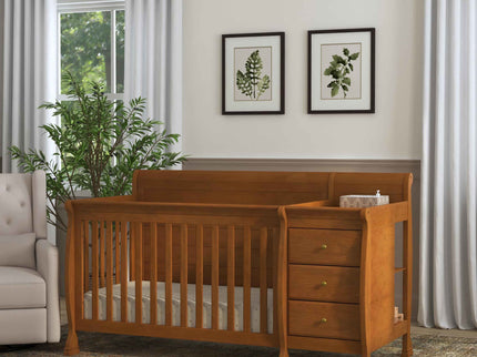 M5582CT,DaVinci,Kalani 4-in-1 Convertible Crib & Changer in Chestnut