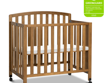 M18198CT,DaVinci,Dylan Folding Portable 3-in-1 MiniCrib and TwinBed in Chestnut