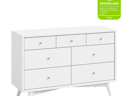M15916W,Palma 7-Drawer Double Dresser  Assembled in White