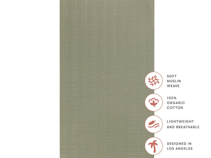 T29735MCA,Babyletto,Matcha Muslin Crib Sheet in GOTS Certified Organic Cotton