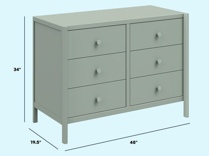 M25126LS,DaVinci,Birdie 6-Drawer Dresser in Light Sage