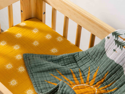 T26934,Babyletto,Golden Hour Muslin All-Stages Bassinet Sheet in GOTS Certified Organic Cotton