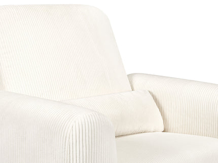 M10287YCLB,Babyletto,Tuba Glider in Ivory Corduroy with Light Wood Base