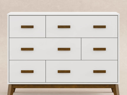 M5826WNL,Babyletto,Scoot 6-Drawer Dresser in White/Natural Walnut