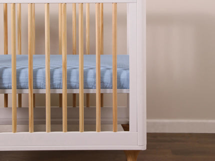 T29636DP,Babyletto,Dewdrop Muslin Mini Crib Sheet in GOTS Certified Organic Cotton