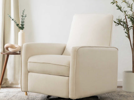M19387PCMEW,DaVinci,Penny Swivel Recliner in Performance Cream Eco-Weave