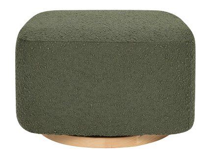 M26385OBLB,Babyletto,Kiwi Gliding Ottoman in Olive Boucle w/ Light Wood Base
