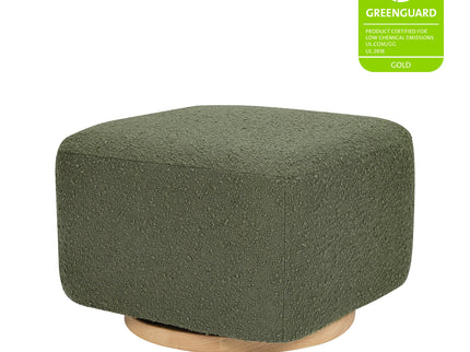 M26385OBLB,Babyletto,Kiwi Gliding Ottoman in Olive Boucle w/ Light Wood Base