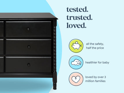 M7326E,DaVinci,Jenny Lind Spindle 6-Drawer Dresser in Ebony