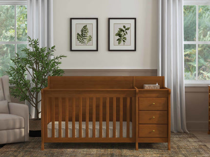 M5582CT,DaVinci,Kalani 4-in-1 Convertible Crib & Changer in Chestnut