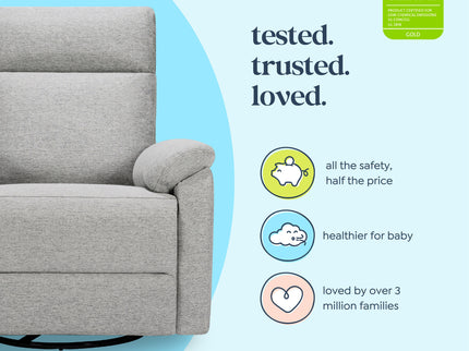 M24388FTG,DaVinci,Suzy Electronic Swivel Recliner in Frost Grey