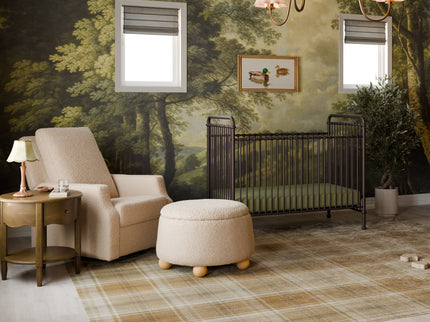 M22287CSG,Namesake,Crewe Recliner and Swivel Glider in Chai Shearling