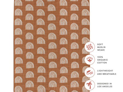 T29033,Babyletto,Rainbow Muslin All-Stages Midi Crib Sheet in GOTS Certified Organic Cotton