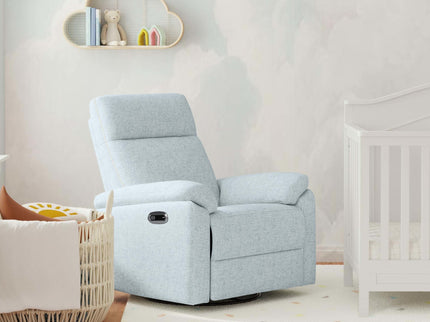 M24388HBL,DaVinci,Suzy Electronic Swivel Recliner in Heathered Blue