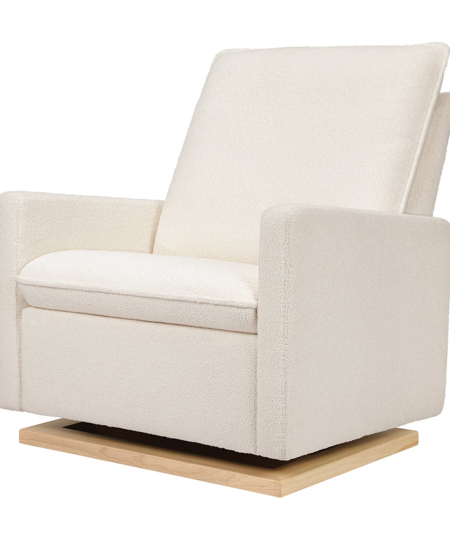 M20984CSHLB,Babyletto,Cali Pillowback Chair and a Half Glider in Chantilly Fleece w/ Light Wood Base