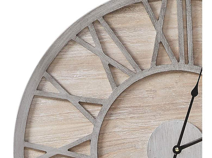 Madison Park Mason 23 1/2" Round Natural Wood Wall Clock