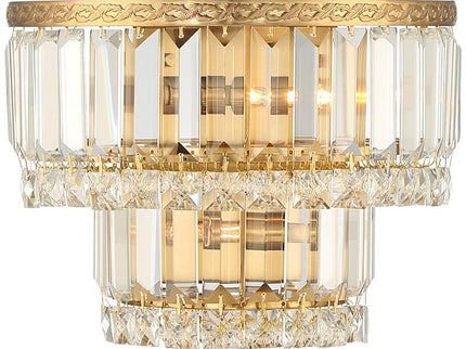 Magnificence Gold 10" Wide Crystal Wall Sconce Set of 2