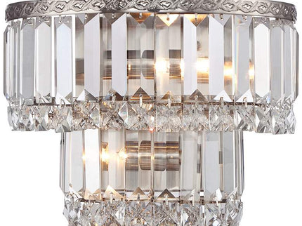 Magnificence Satin Nickel 10" Wide Crystal Wall Sconce Set of 2