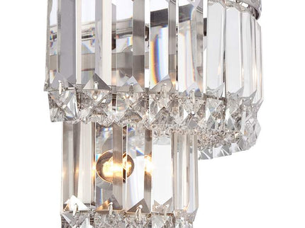 Magnificence Satin Nickel 10" Wide Crystal Wall Sconce Set of 2