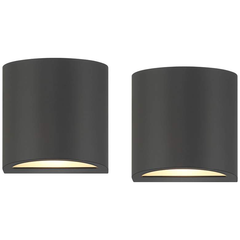 Marisha 4 3/4" High Black LED Outdoor Wall Light Set of 2