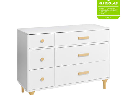 M9016WN,Babyletto,Lolly 6-Drawer Double Dresser  Assembled in White/Natural
