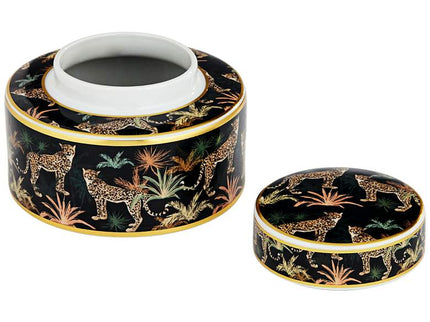 Matios Multi-Color Leopard Round Jar with Lid