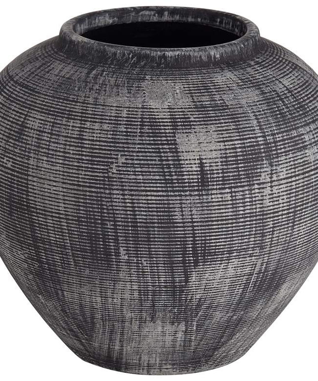 McGinn 9" Wide Rough Antique Black Decorative Vase