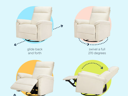 M24388VN,DaVinci,Suzy Electronic Swivel Recliner in Vanilla