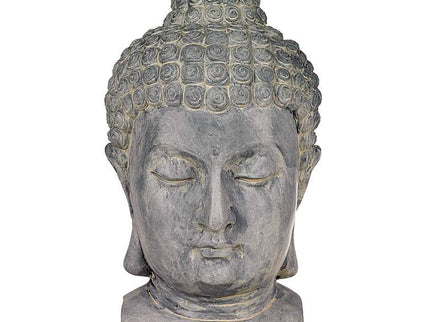 Meditating Buddha Head 18 1/2" High Outdoor Statue