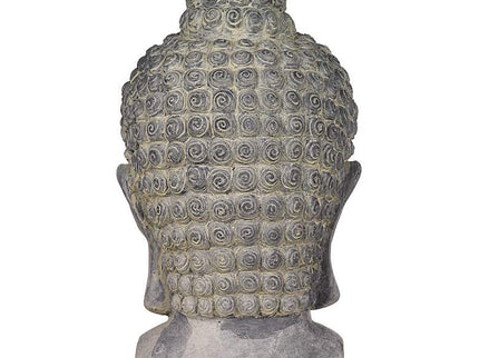 Meditating Buddha Head 18 1/2" High Outdoor Statue