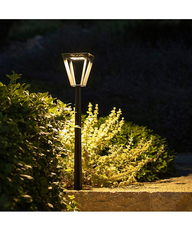 Metro 28"H Space Gray Dusk-to-Dawn Solar LED Outdoor Path Light