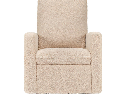 M20987CSGDB,Babyletto,Cali Pillowback Swivel Glider in Chai Shearling w/ Dark Wood Base
