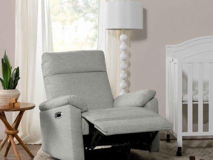 M24388FTG,DaVinci,Suzy Electronic Swivel Recliner in Frost Grey