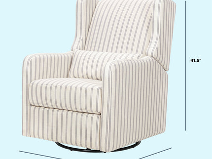 F19587PCDS,Carter's,Arlo Recliner and Swivel Glider in Performance Charcoal Double Stripe Linen